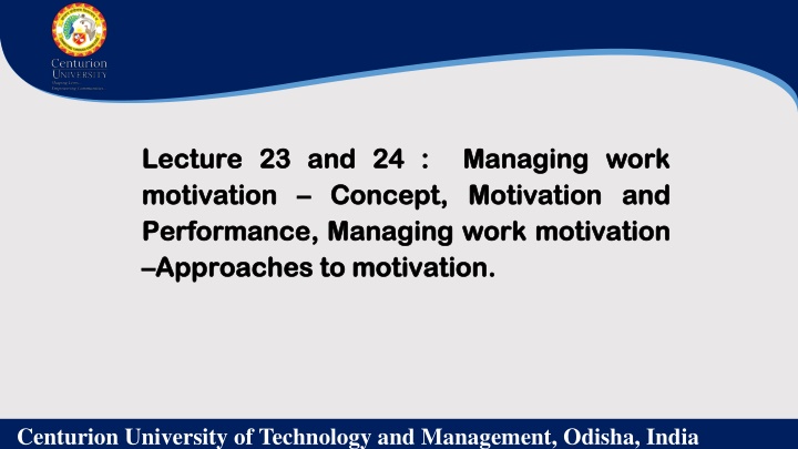 lecture lecture 23 motivation motivation concept