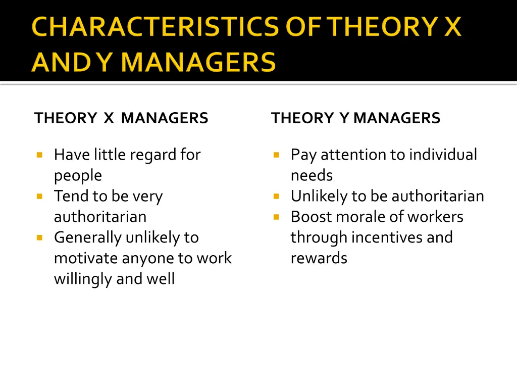 theory x managers