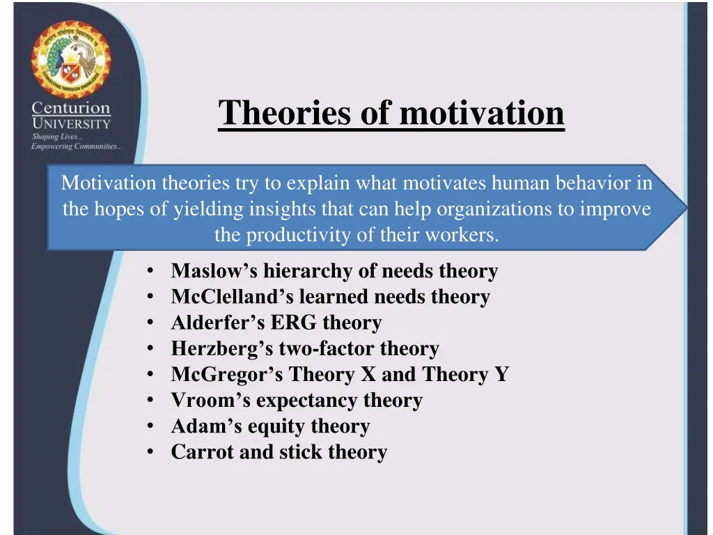 theories of motivation 1