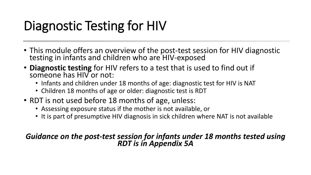 diagnostic testing for hiv diagnostic testing