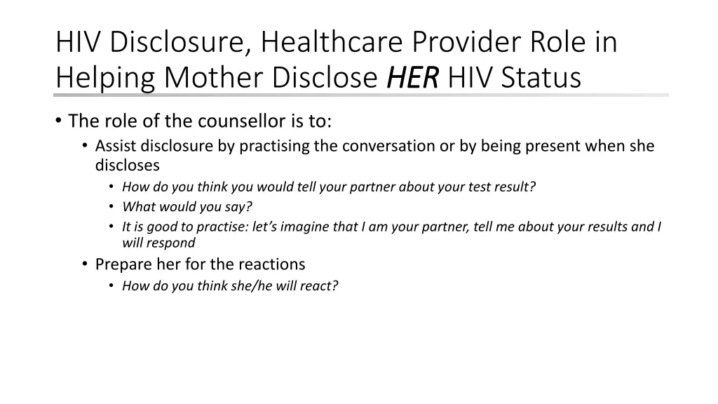 hiv disclosure healthcare provider role 2