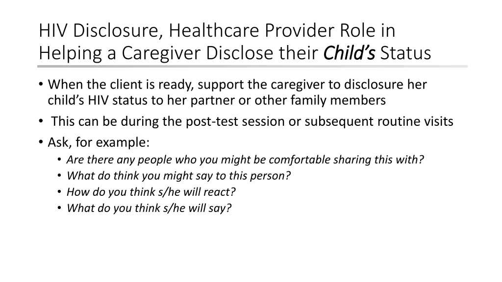 hiv disclosure healthcare provider role 3