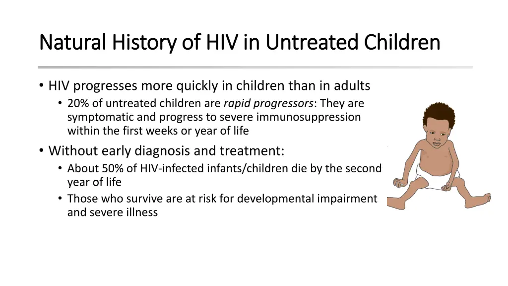 natural history of hiv in untreated children 1