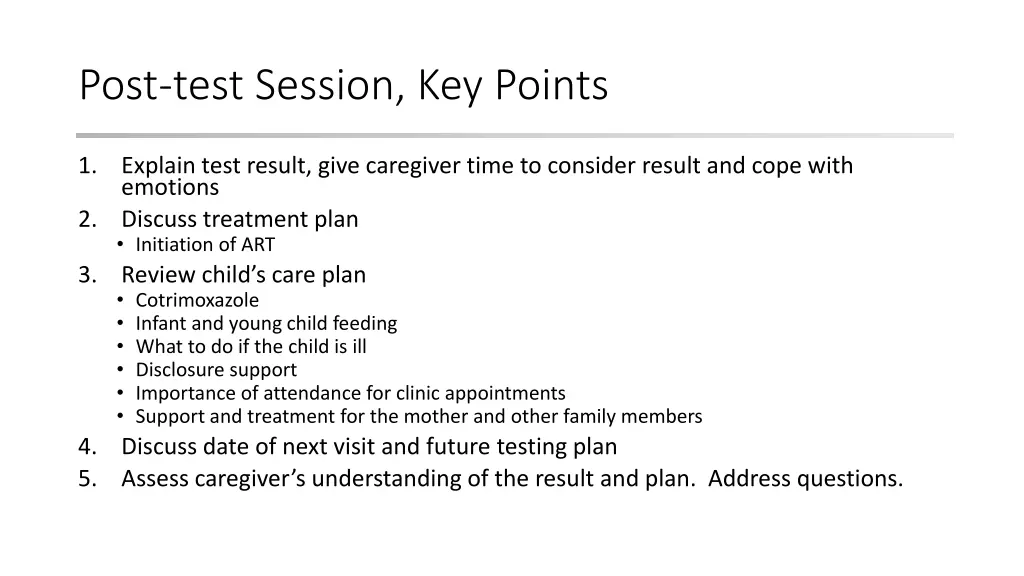 post test session key points 1