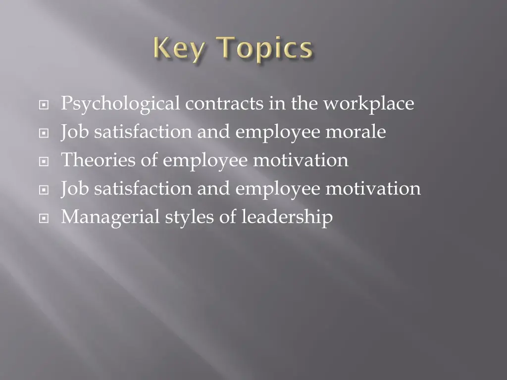 psychological contracts in the workplace