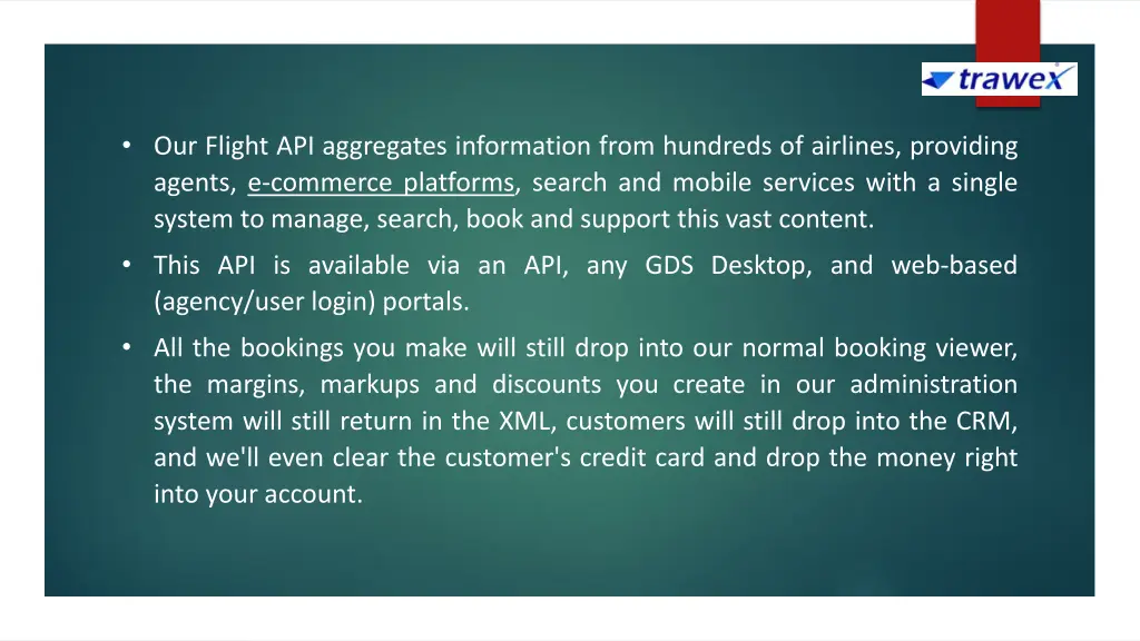 our flight api aggregates information from