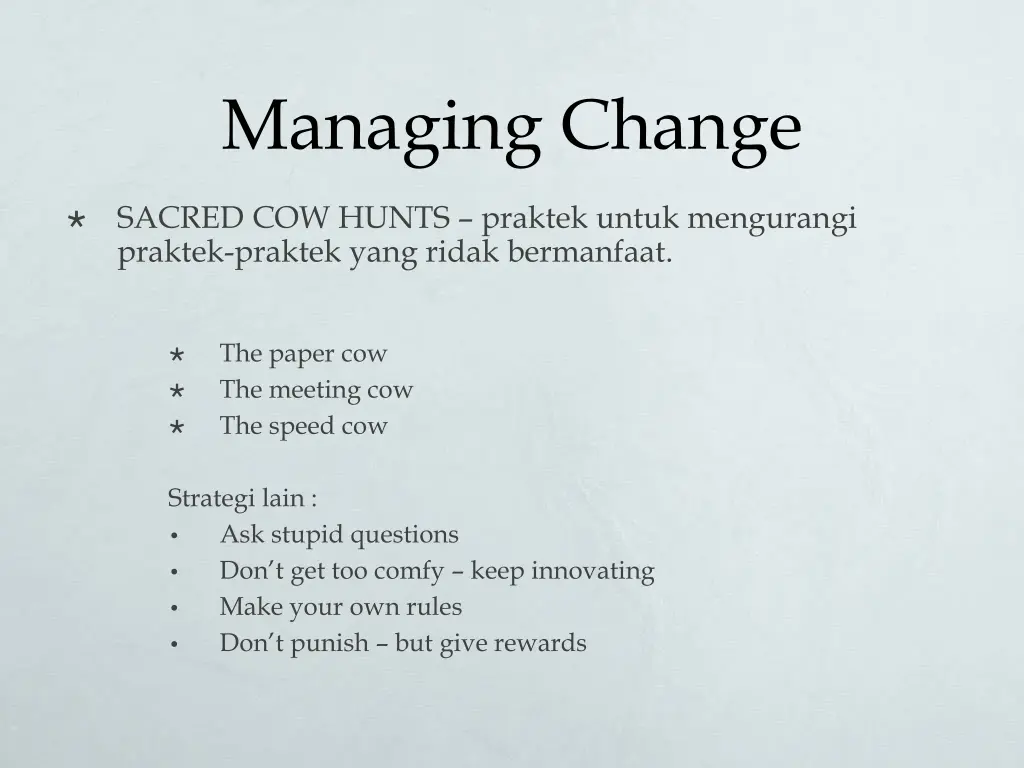 managing change