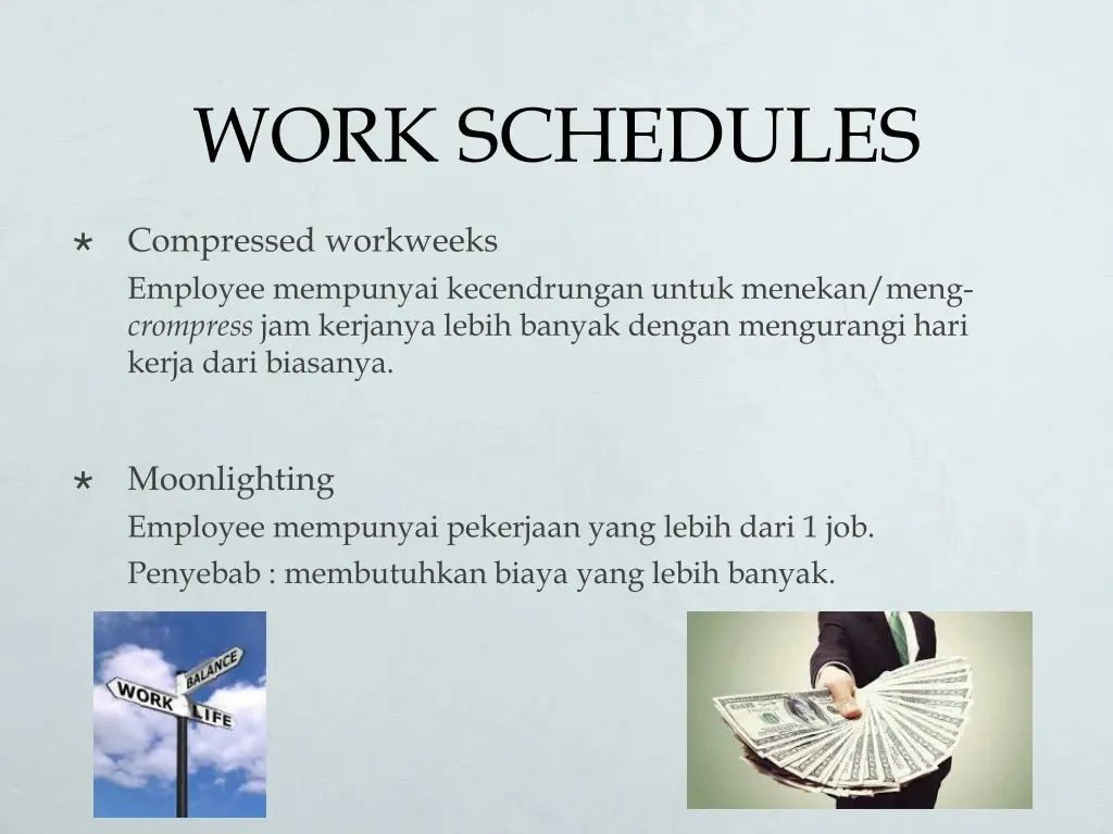 work schedules 1