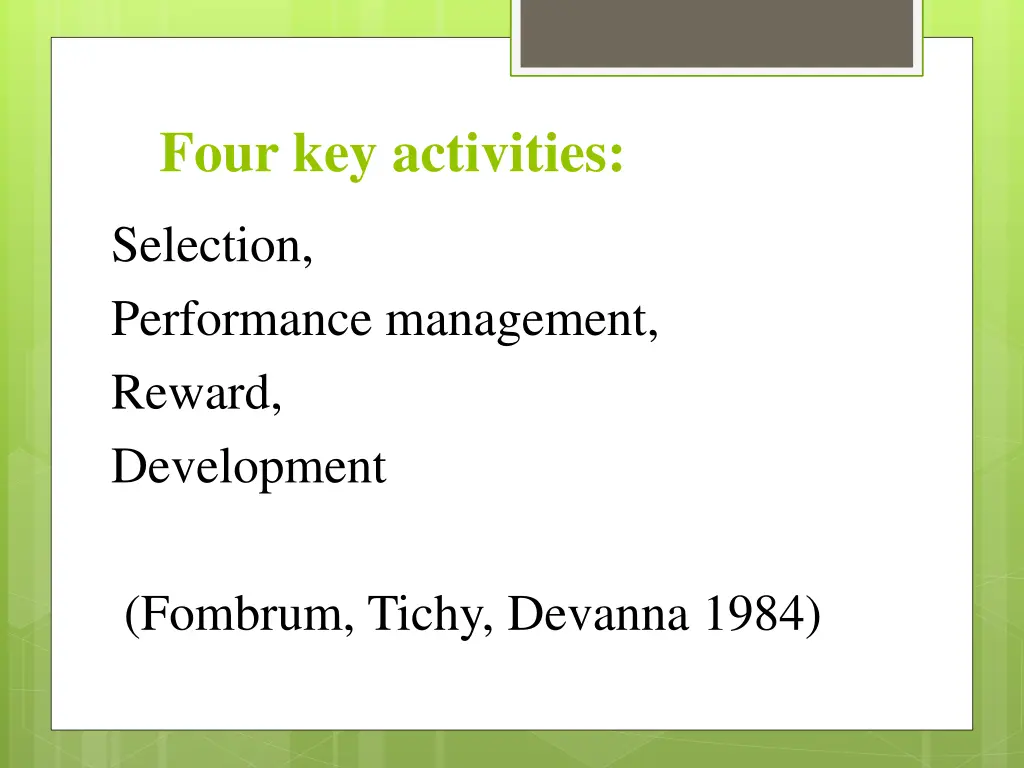 four key activities