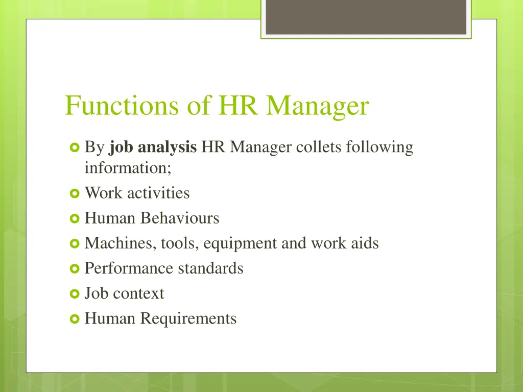 functions of hr manager