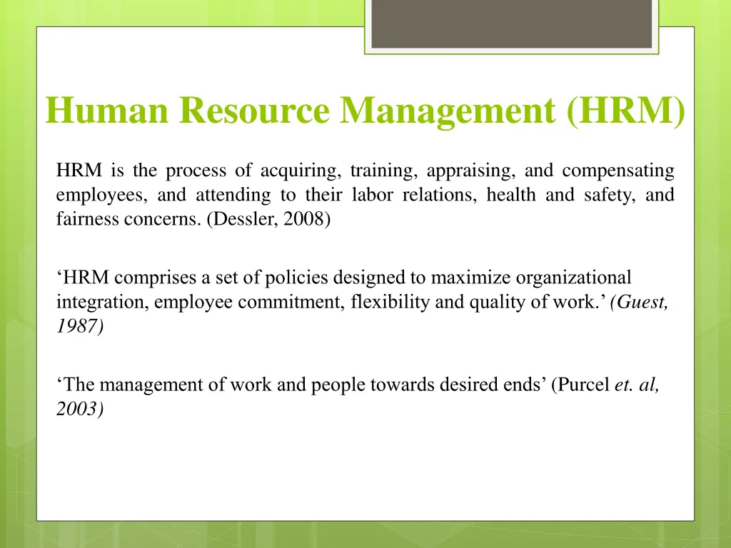 human resource management hrm