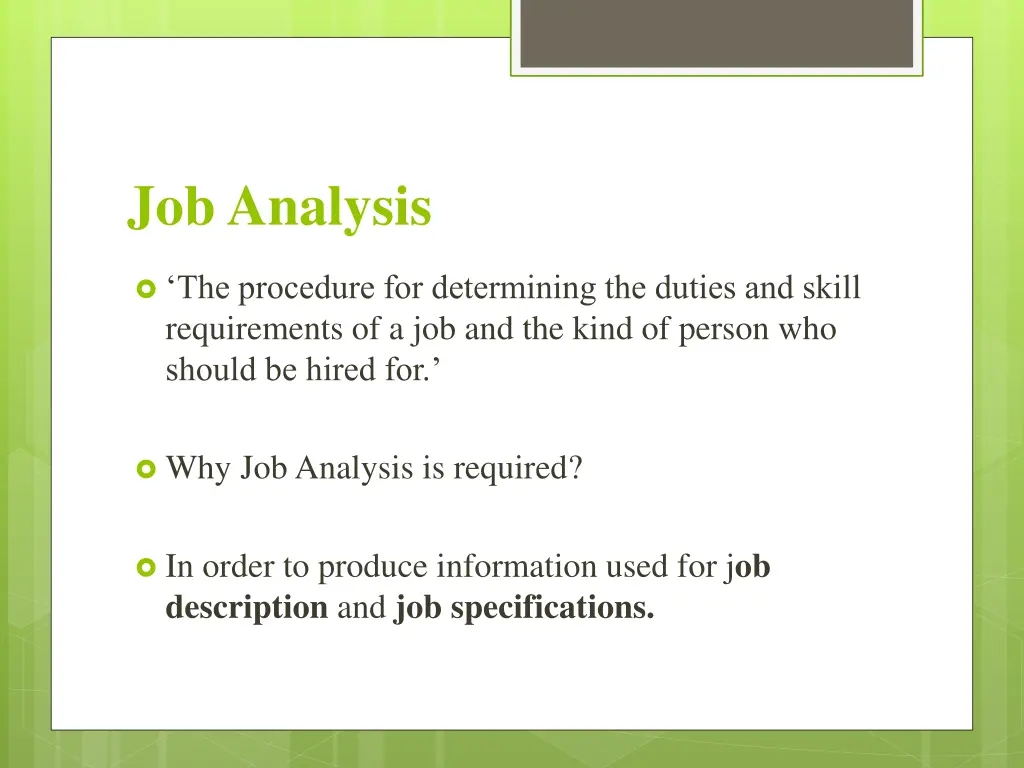 job analysis