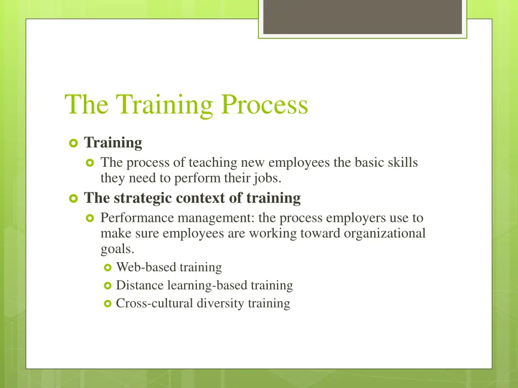 the training process