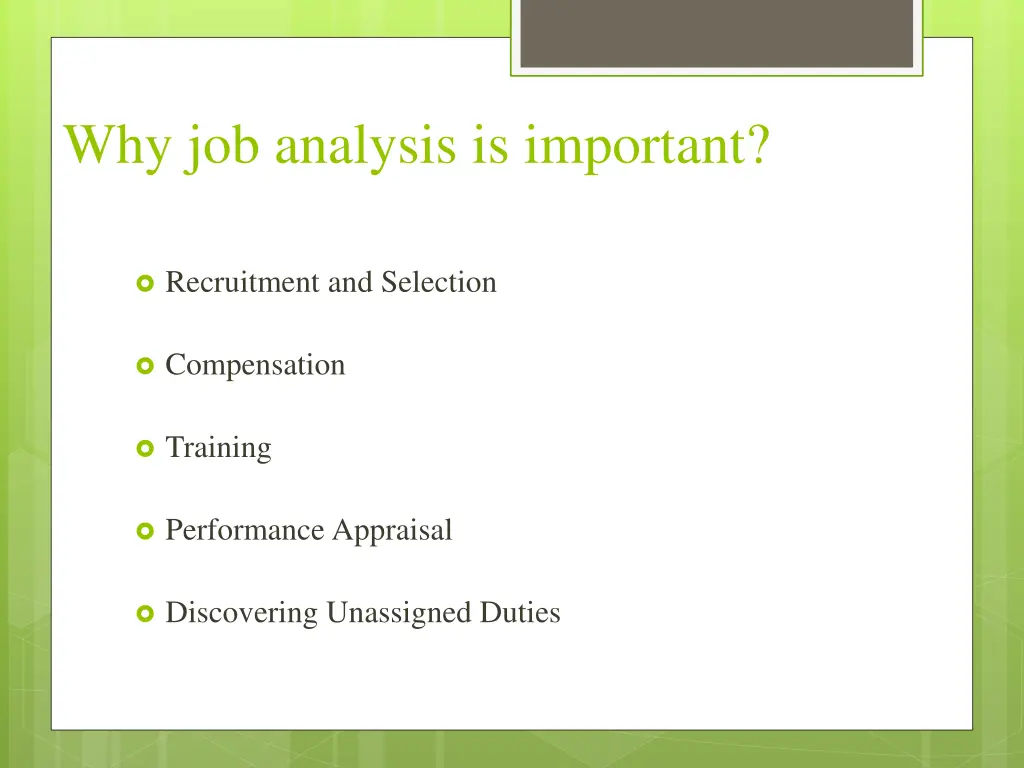 why job analysis is important