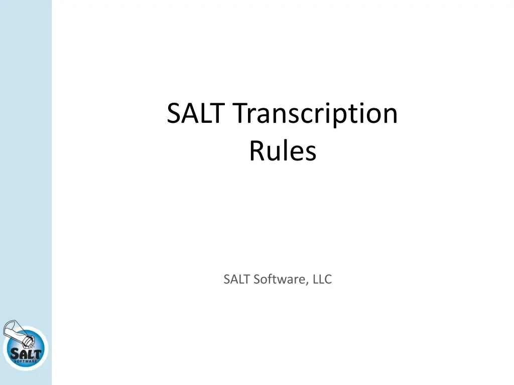 salt transcription rules 1