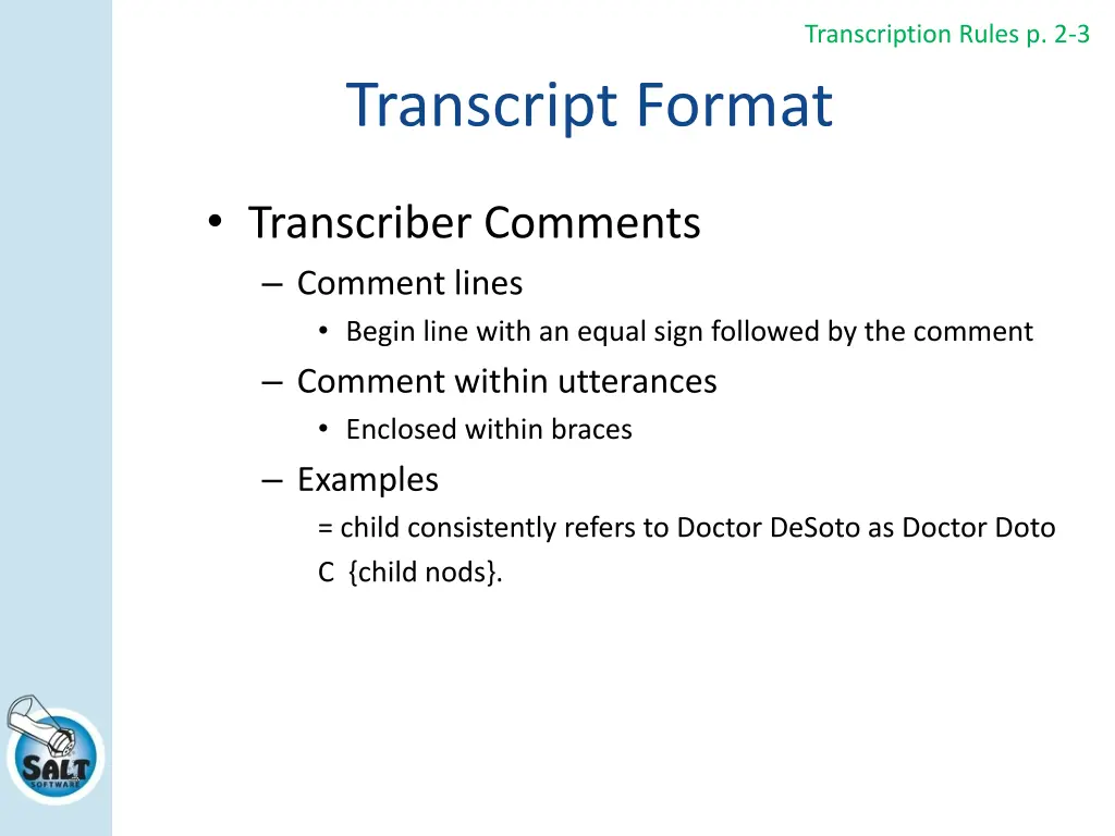 transcription rules p 2 3 3