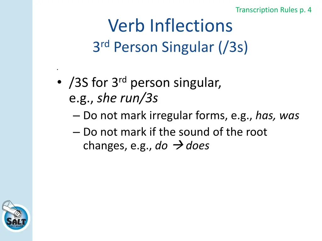 transcription rules p 4 1