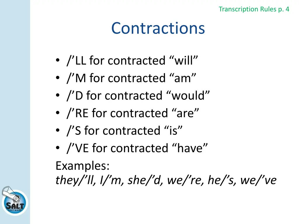 transcription rules p 4 4