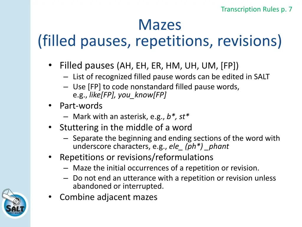 transcription rules p 7