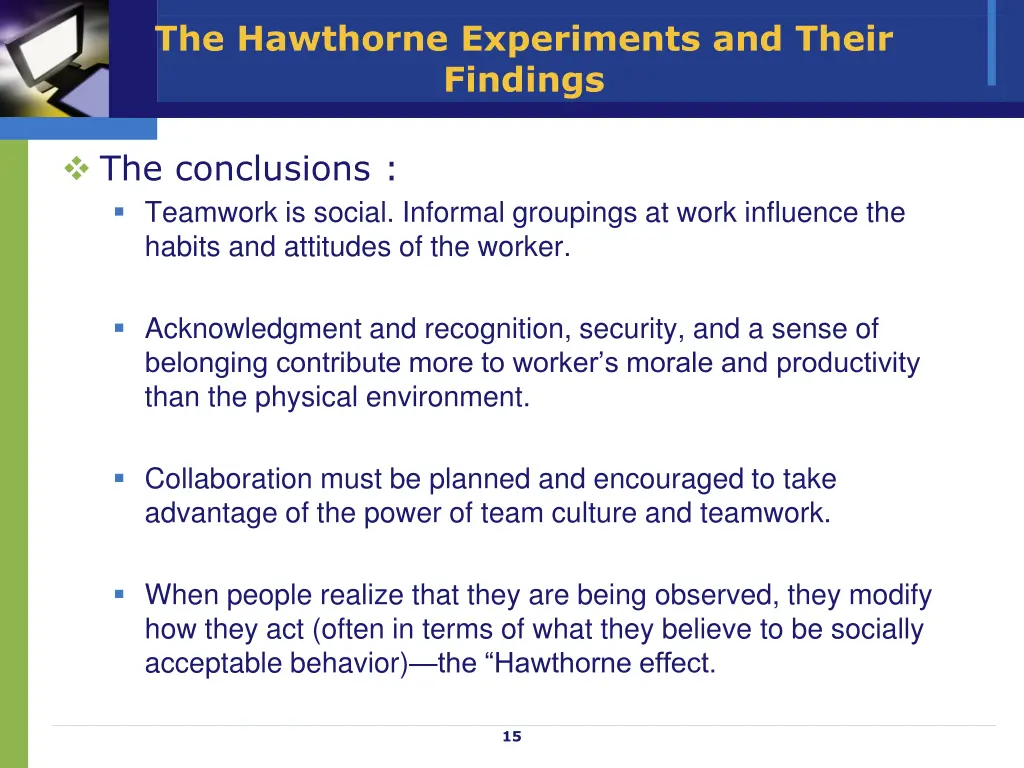 the hawthorne experiments and their findings 1