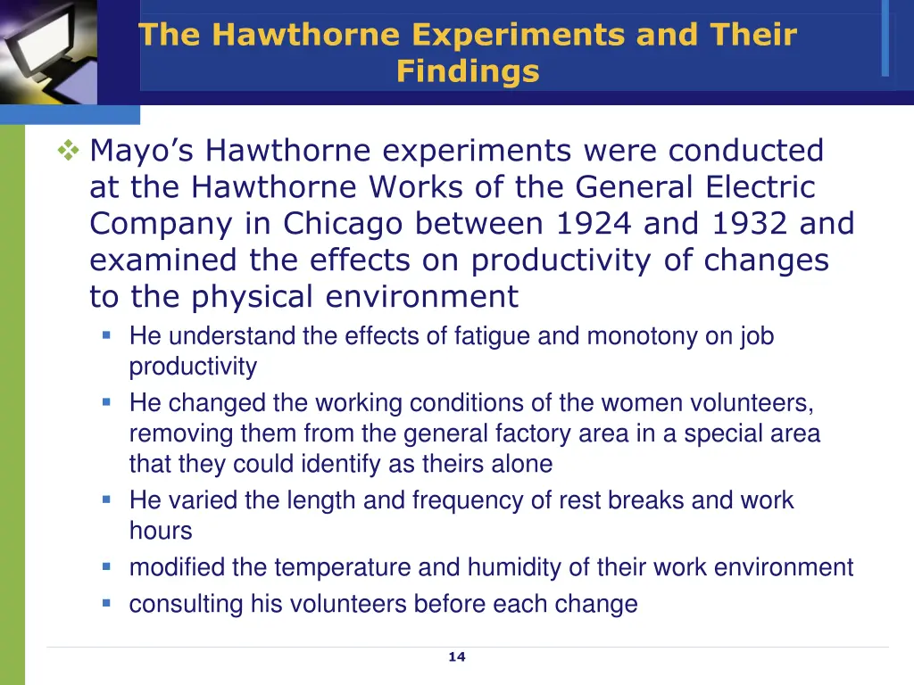 the hawthorne experiments and their findings