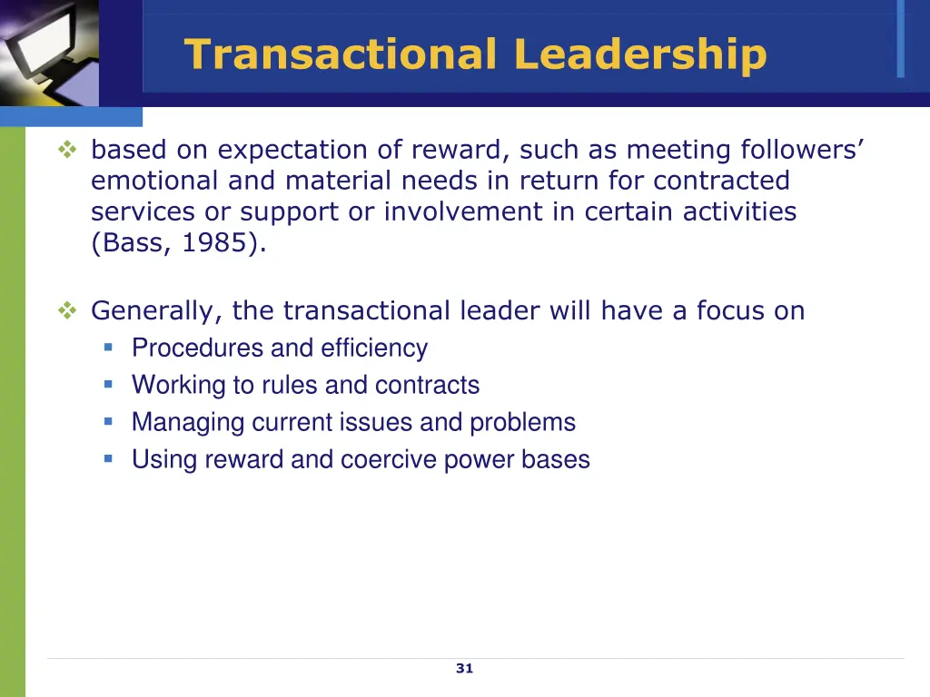 transactional leadership