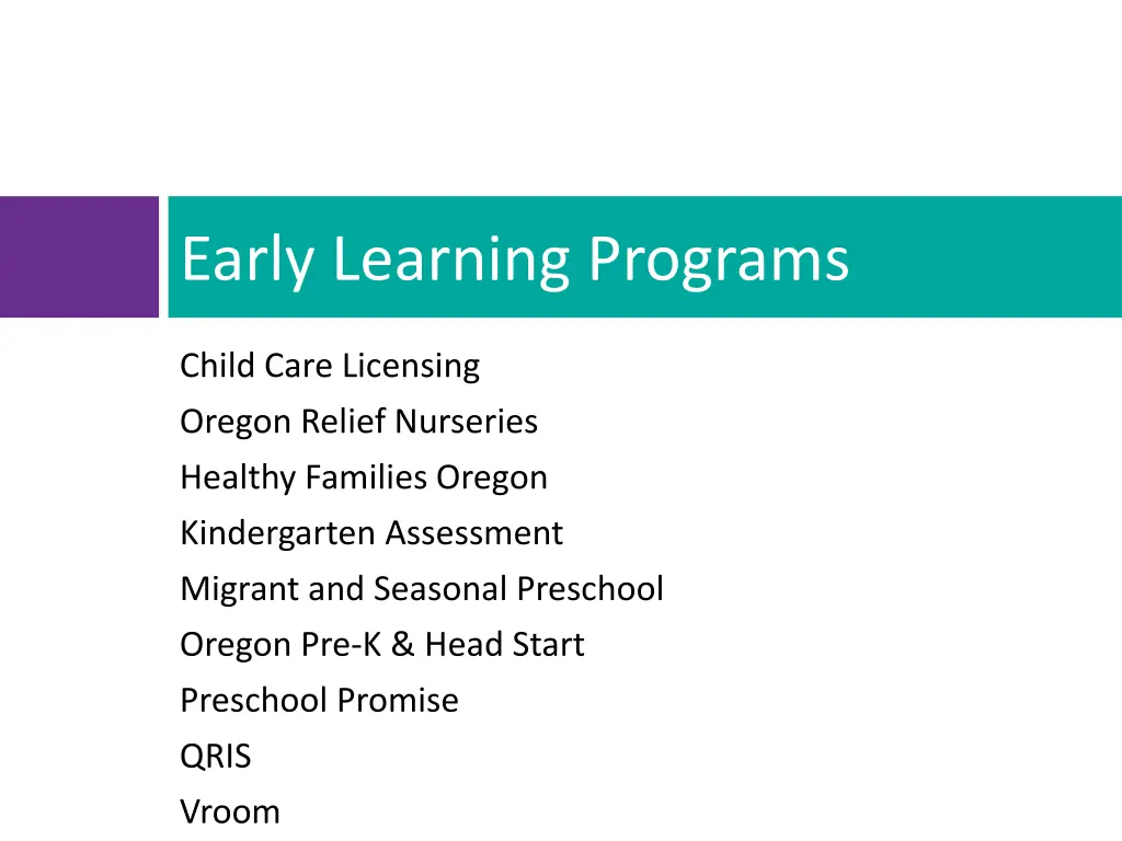 early learning programs