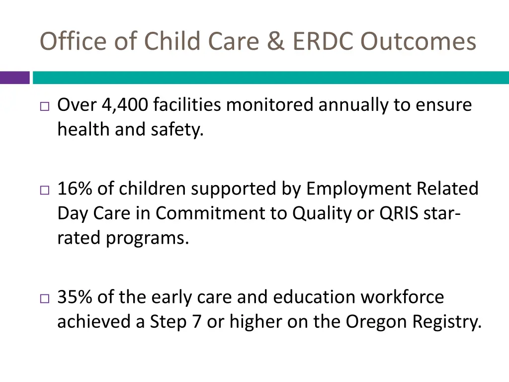 office of child care erdc outcomes