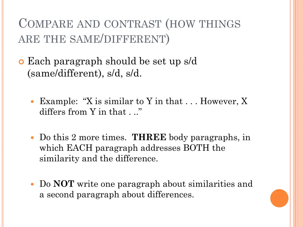 c ompare and contrast how things are the same