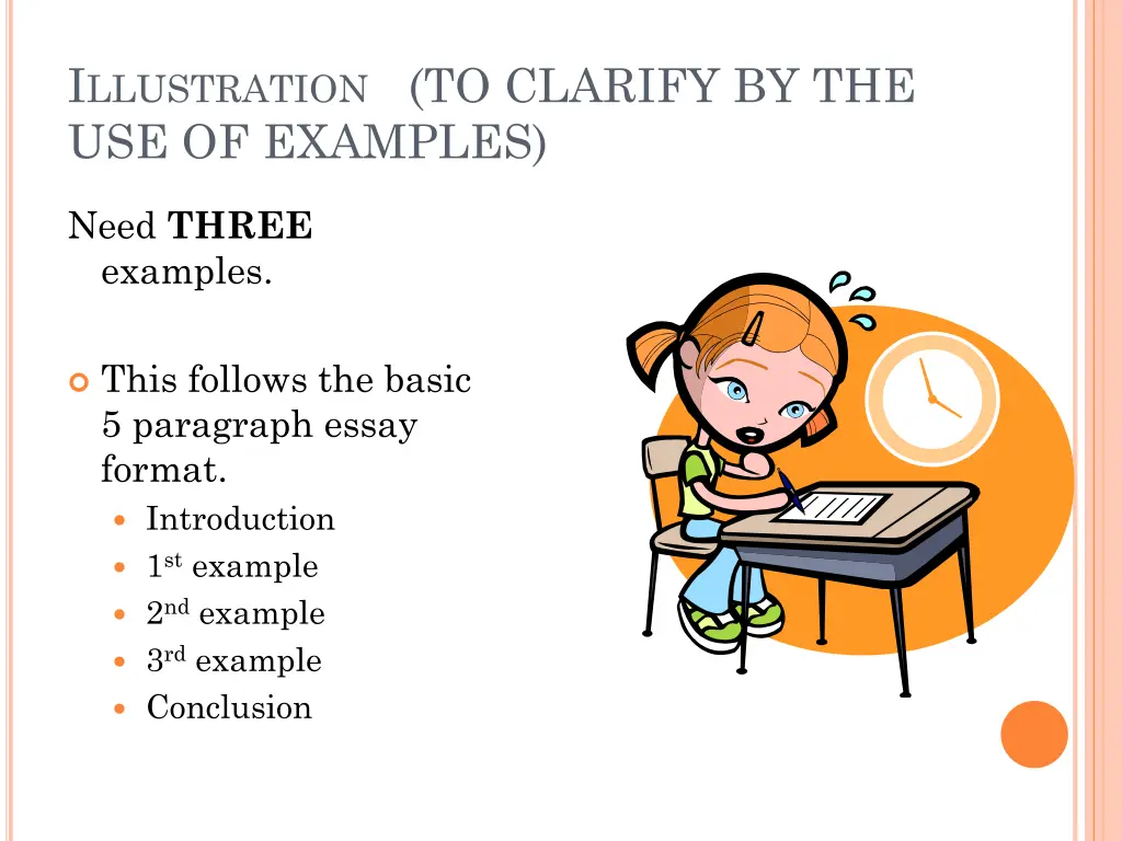 i llustration to clarify by the use of examples