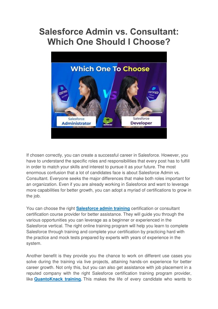 salesforce admin vs consultant which one should