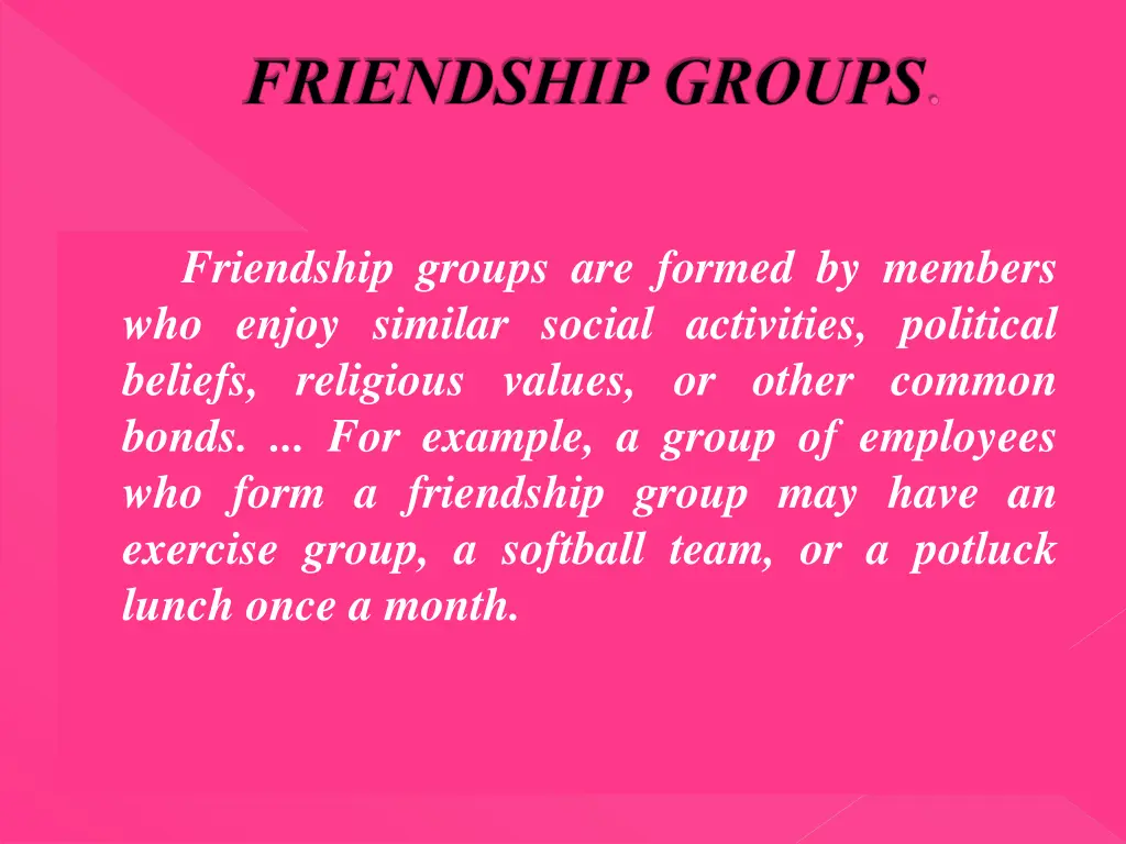 friendship groups