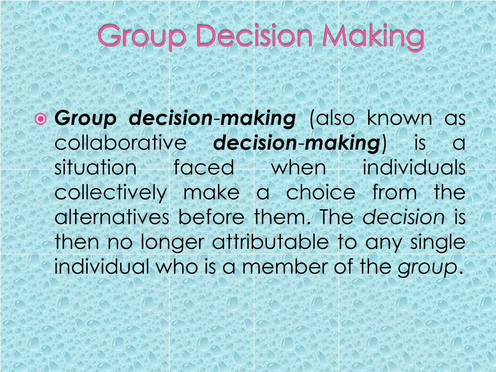 group decision making 1