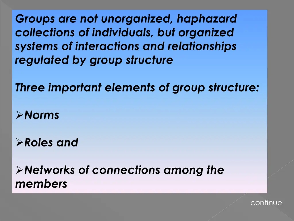 groups are not unorganized haphazard collections