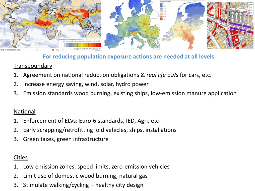 for reducing population exposure actions