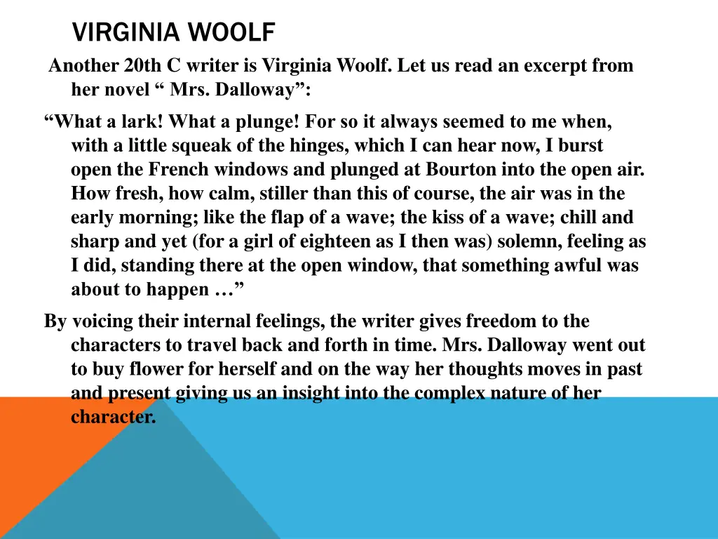 virginia woolf another 20th c writer is virginia