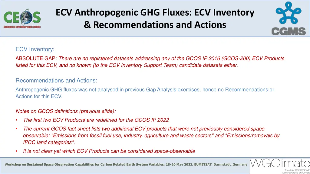 ecv anthropogenic ghg fluxes ecv inventory