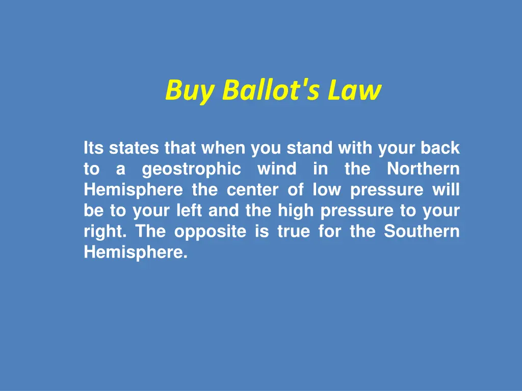 buy ballot s law