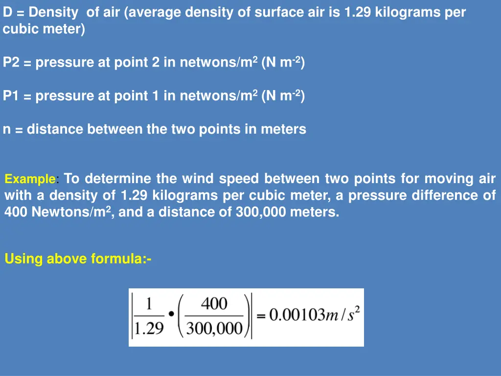 d density of air average density of surface