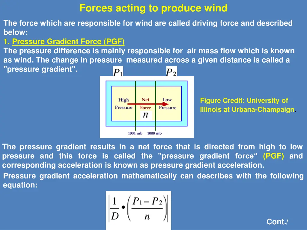 forces acting to produce wind