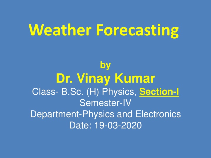 weather forecasting