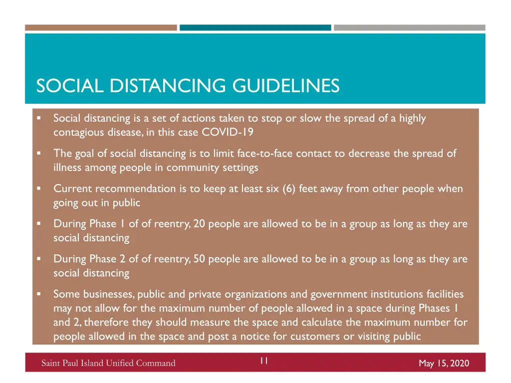 social distancing guidelines