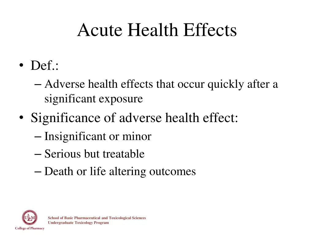 acute health effects