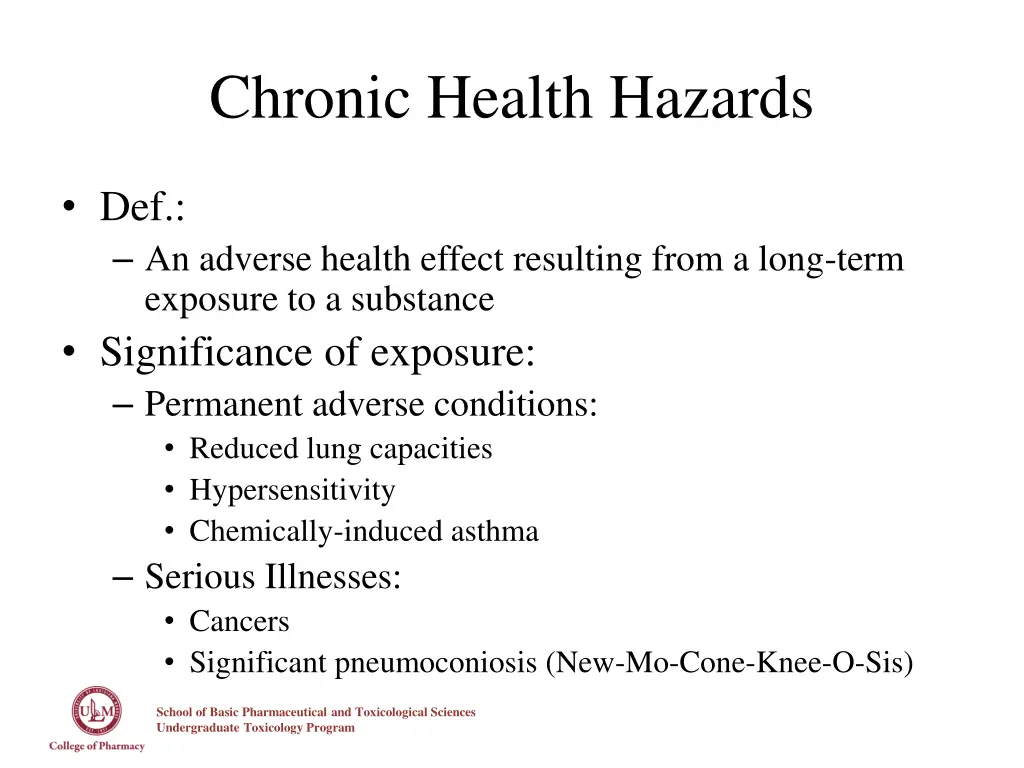 chronic health hazards