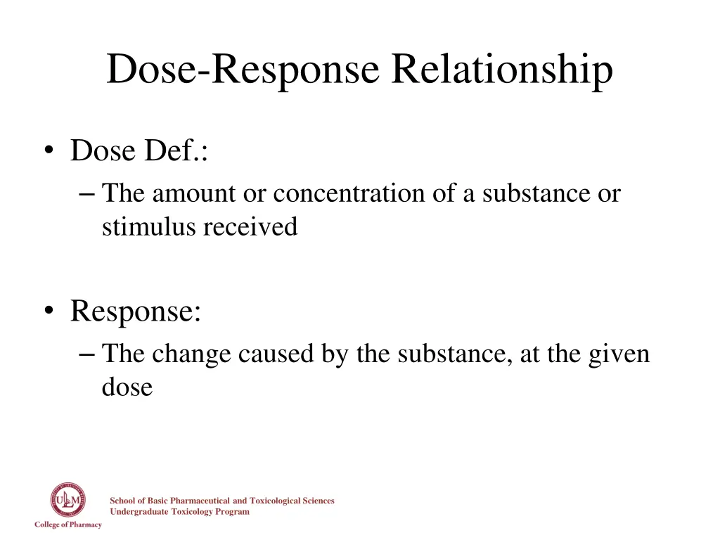 dose response relationship