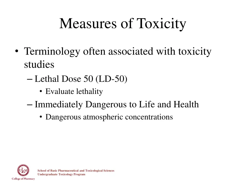 measures of toxicity