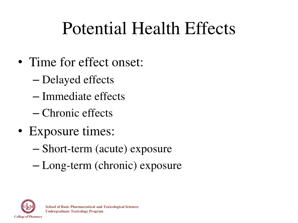 potential health effects