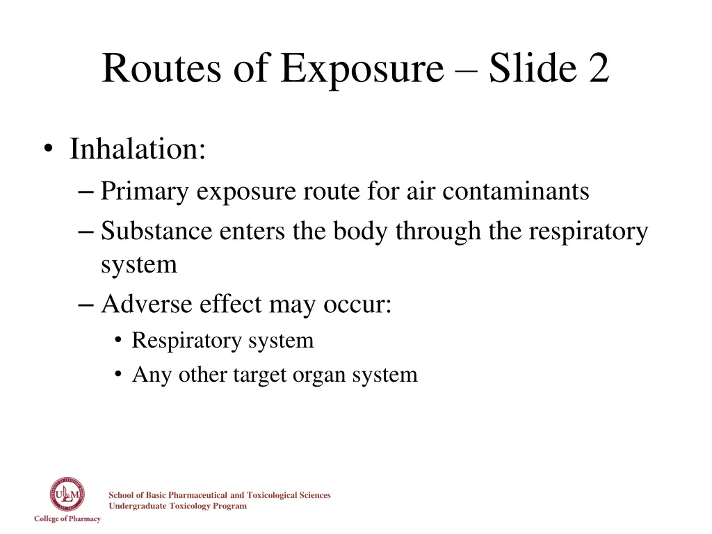 routes of exposure slide 2