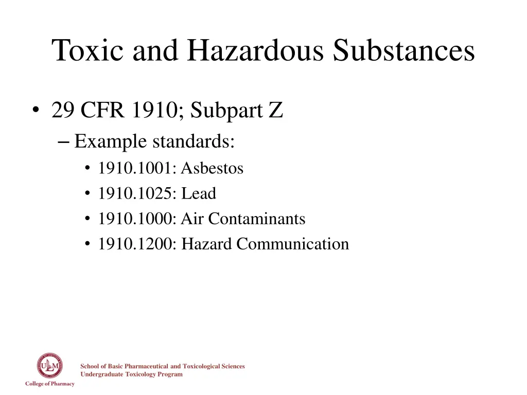 toxic and hazardous substances