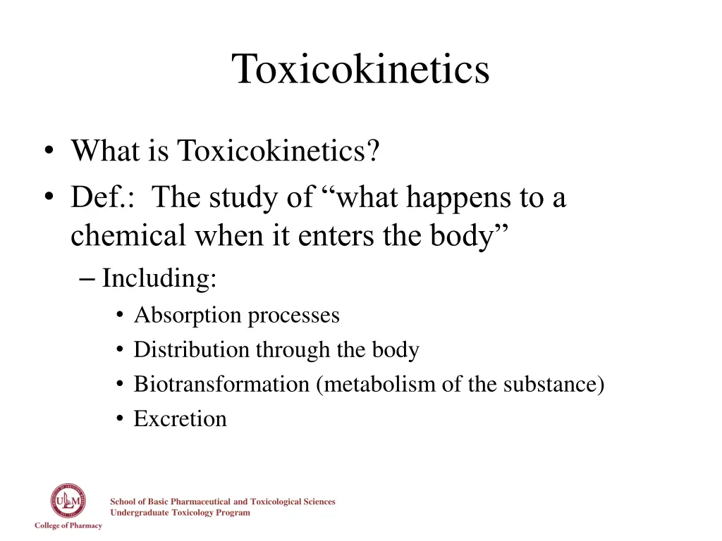 toxicokinetics